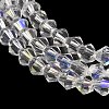 Transparent Electroplate Glass Beads Strands GLAA-F029-4mm-D13-3