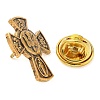 Cross Alloy Black Enamel Pins Brooches JEWB-M049-01AG-01-3