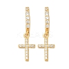 925 Sterling Silver Micro Pave Clear Cubic Zirconia Hoop Earrings for Women EJEW-G427-01G-02-4