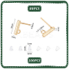 Rectangle 304 Stainless Steel Stud Earring Findings STAS-UN0058-32G-3