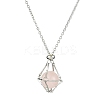 Crystal Cage Holder Necklace NJEW-JN04602-01-1