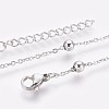 304 Stainless Steel Cable Chain Anklets AJEW-P069-04P-3