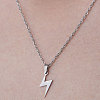 201 Stainless Steel Bolt Lighting Pendant Necklace NJEW-OY001-14-1