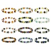 12Pcs 12 Styles Constellation Mixed Gemstone Round Beaded Stretch Bracelet Sets BJEW-JB10910-1