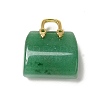 Natural Green Aventurine Brass Pendants KK-E274-01G-14-2