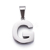 Non-Tarnish 304 Stainless Steel Letter Pendants STAS-H127-G-P-1