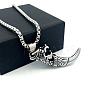 Vintage 304 Stainless Steel Wolf Tooth Shaped Pendant Necklaces for Men CG2118-5