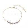 December Birthstone Natural Multicolor Tourmaline Beaded Bracelets X-BJEW-JB06092-12-1