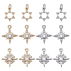12Pcs 6 Style Brass Micro Pave Clear Cubic Zirconia Charms ZIRC-DC0001-02-1