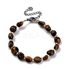 Natural Tiger Eye Beaded Bracelets for Women G-P563-07P-19-4
