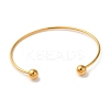 Ion Plating(IP) 304 Stainless Steel Open Cuff Torque Bangles for Women BJEW-Z071-01G-3