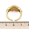Brass Micro Pave Cubic Zirconia Open Cuff Ring for Women RJEW-F177-03GP-04-5