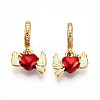 Brass Enamel European Dangle Charms KK-N254-246G-1