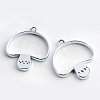 Rack Plating Alloy Open Back Bezel Pendants PALLOY-S047-35D-FF-1