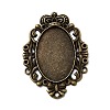 Tibetan Style Alloy Pendant Rhinestone Cabochon Settings TIBEP-5315-AB-FF-1