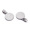 Non-Tarnish Flat Round with San Benito & Word 304 Stainless Steel Charms LS-STAS-I036-03C-2