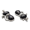 Synthetic Blue Goldstone Kitten Pendants G-P352-B03-2
