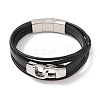 Braided Microfiber Leather Multi-strand Bracelets BJEW-B096-05C-1