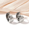 304 Stainless Steel Polishing Effect Hoop Earrings EJEW-M001-37P-1