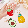 HOBBIESAY 3Pcs 3 Styles Fruit Style Cute PU Leather Protective Case Holder for Access Card Keychain KEYC-HY0001-11-4