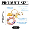 Alloy Resin Polygon Keychains KEYC-TADJ0002-03G-O-2