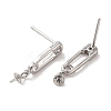 Anti-Tarnish 925 Sterling Silver with Cubic Zirconia Stud Earrings Findings STER-Z007-10P-2