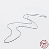 Anti-Tarnish Rhodium Plated 925 Sterling Silver Chain Necklaces STER-F039-55cm-16P-3