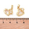 Brass Micro Pave Clear Cubic Zirconia Charms KK-B102-30G-3