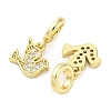 Brass Micro Pave Cubic Zirconia European Dangle Charms KK-D325-10G-2