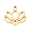 304 Stainless Steel Flower Lotus Charms X-STAS-Z054-02G-1