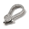 Brass Clear Cubic Zirconia Lobster Claw Clasps KK-Z078-47A-P-2