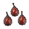 Natural Mixed Stone Teardrop Pendants G-K363-01R-2