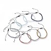 Adjustable Electroplate Glass Braided Bead Bracelets BJEW-JB04588-1