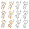 SUNNYCLUE 12Pcs 2 Style Brass Cubic Zirconia Charms KK-SC0003-24-1