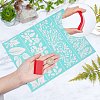 Gorgecraft 2Pcs Leaf Pattern Self-Adhesive Silk Screen Printing Stencil DIY-GF0004-13-3