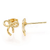 Brass Stud Earrings for Women EJEW-P275-01G-3
