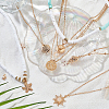 ANATTASOUL 6Pcs 6 Style Sun & Flower & Shell Shape Pendant Alloy Multi Layered Necklaces Sets NJEW-AN0001-37-7