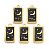 Rack Plating Golden Alloy Enamel Pendants ENAM-S122-51G-1