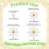 60Pcs 4 Styles Daisy Polyester Embroidery Cloth Iron On/Sew On Patches DIY-GA0008-79-2