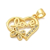 Rack Plating Brass Micro Pave Cubic Zirconia Pendants KK-B091-50B-G-2