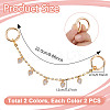 4Pcs 2 Colors Brass Rhinestone Link Bag Extender Chains HJEW-GA00034-2