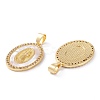 Brass Micro Pave Clear Cubic Zirconia Pendants ZIRC-M116-24G-2