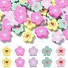150Pcs 5 Colors Spray Painted Wood Beads WOOD-CJ0001-81-1