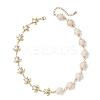 304 Stainless Steel & Synthetic Turquoise Link  Necklaces for Women NJEW-JN06013-4