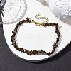 Natural Tiger Eye Anklets AJEW-AN00592-03-2