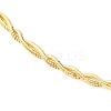 Brass Double Braided Round Snake Chain Necklaces MAK-L041-01G-2