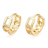 Brass Micro Pave Clear Cubic Zirconia Hoop Earrings EJEW-C121-16G-1