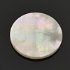Natural White Shell Mother of Pearl Shell Flat Round Cabochons X-SSHEL-E551-28-2