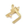 Brass Micro Pave Clear Cubic Zirconia Pendants KK-CBA56EF-06G-2