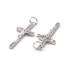 Rack Plating Brass Micro Pave Cubic Zirconia Pendants KK-C008-37P-3